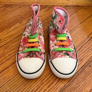 POLO Ralph Lauren Hi-Tops Floral Girls Shoes Sneaker Size 11
